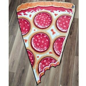 RETRO BigMouth Inc Pepperoni Pizza Slice Novelty Fleece THROW BLANKET Kitsch Fun